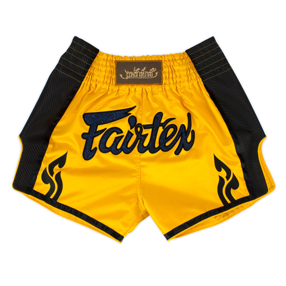 BS1701 Fairtex Yellow Slim Cut Muay Thai Shorts