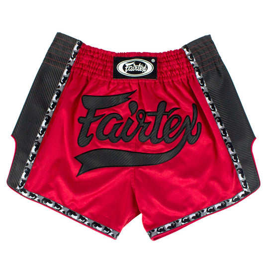 Fairtex Slim Fit Muaythai Shorts Red-Black