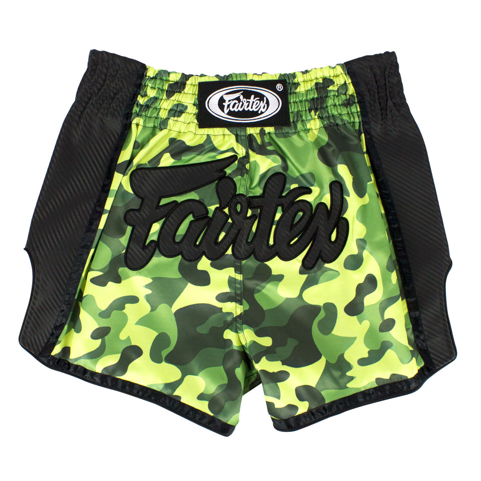 BS1710 Fairtex Green Camo Slim Cut Muay Thai Shorts