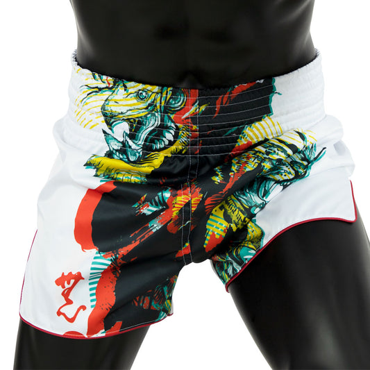 BS1908 Fairtex Satoru White Muaythai Shorts