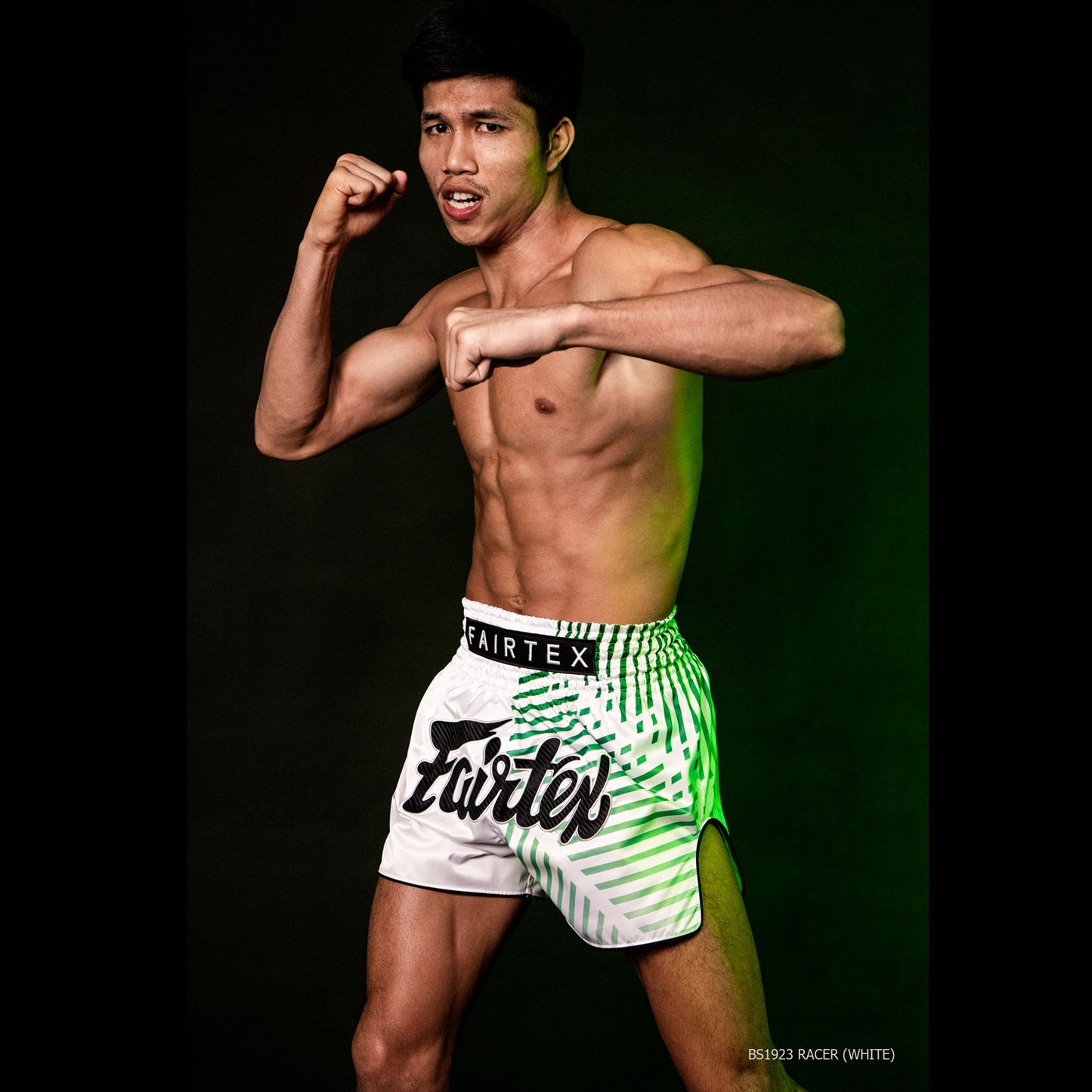 BS1923 Fairtex Racer Muaythai Shorts White