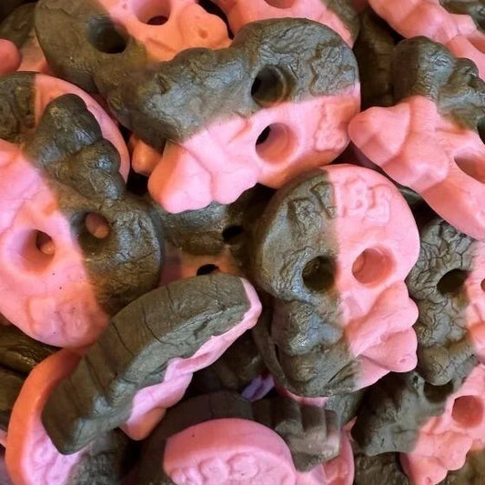 BUBS Raspberry And Liquorice Foam Skulls Bag (Ve)