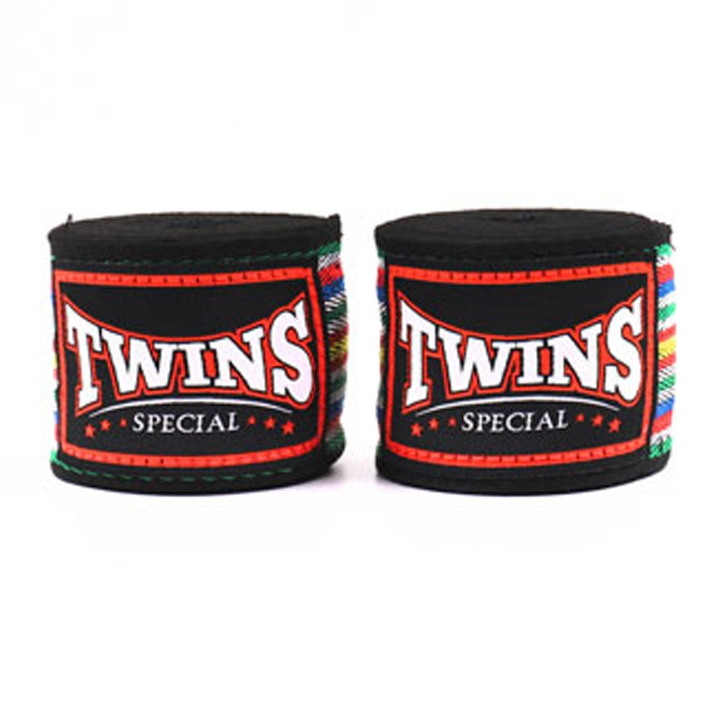 Twins Muay Thai Boxing 5m Cotton Handwraps Black Striped