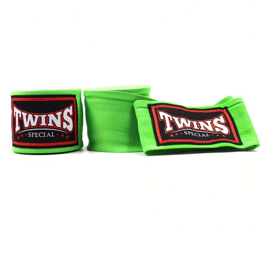 Twins Muay Thai Boxing 5m Elastic Handwraps Green