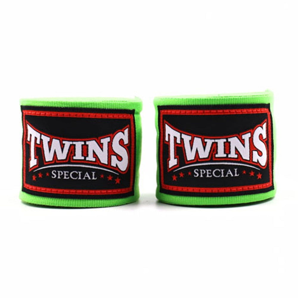 Twins Muay Thai Boxing 5m Elastic Handwraps Green