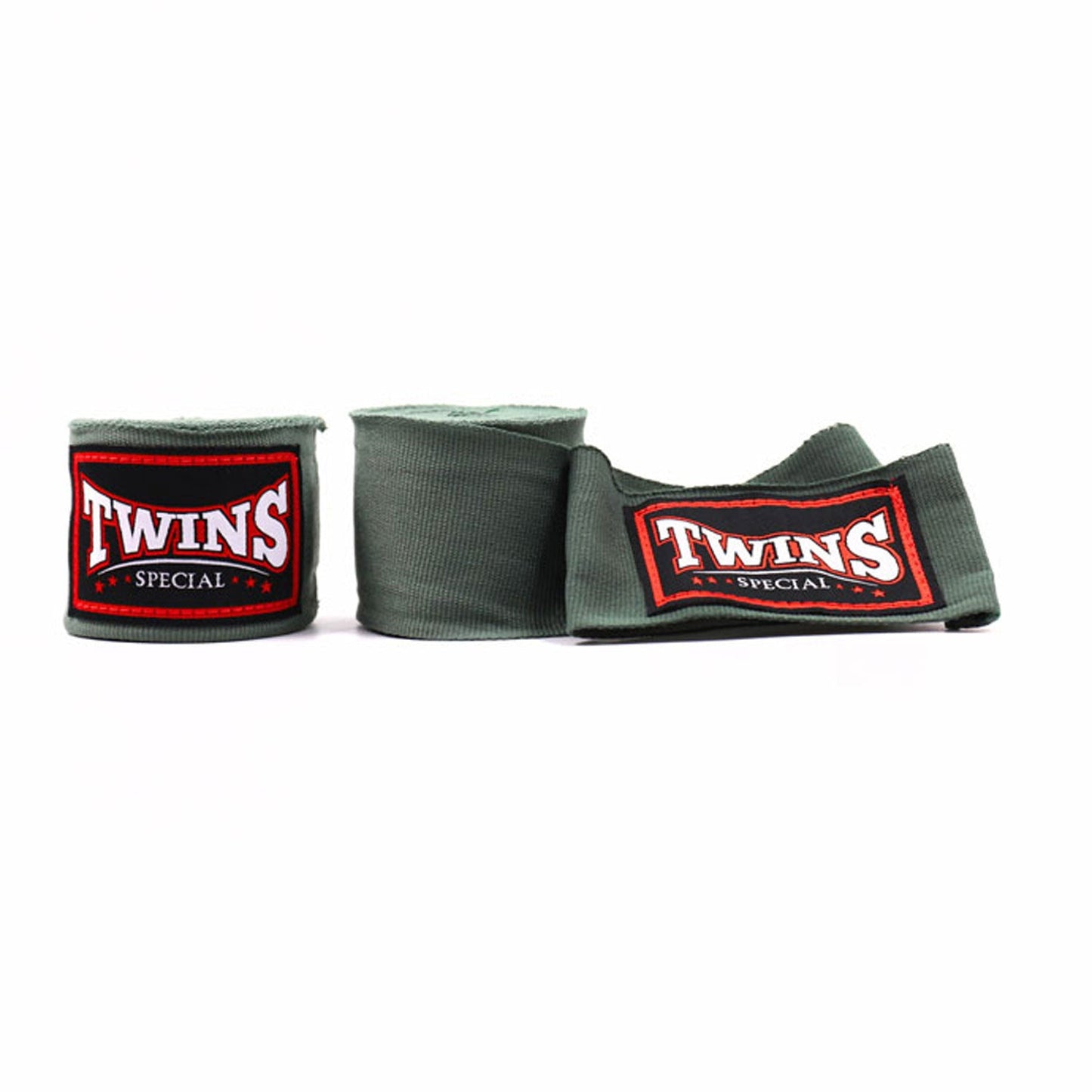 Twins Muay Thai Boxing 5m Elastic Handwraps Olive Green