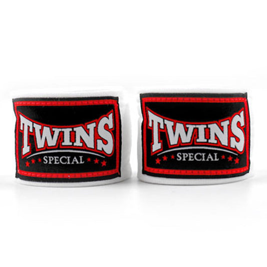 Twins 5m Muay Thai Boxing Elastic Handwraps White