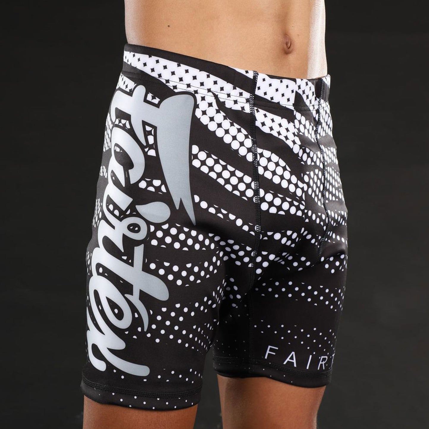 CP10 Fairtex Mens Vale Tudo Shorts Black-White