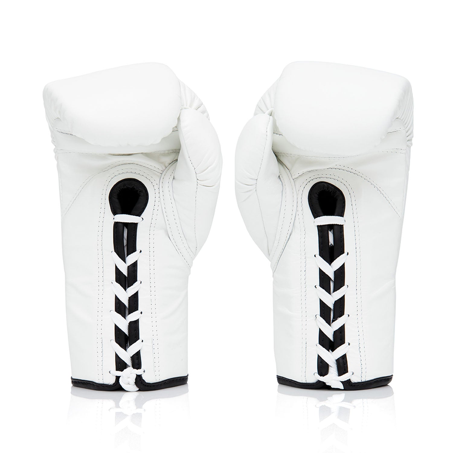 Fairtex BGL6 Lace-up Competition Boxing Gloves - White