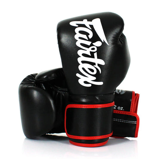 Fairtex BGV14 Microfibre Boxing Gloves - Black Red Trim