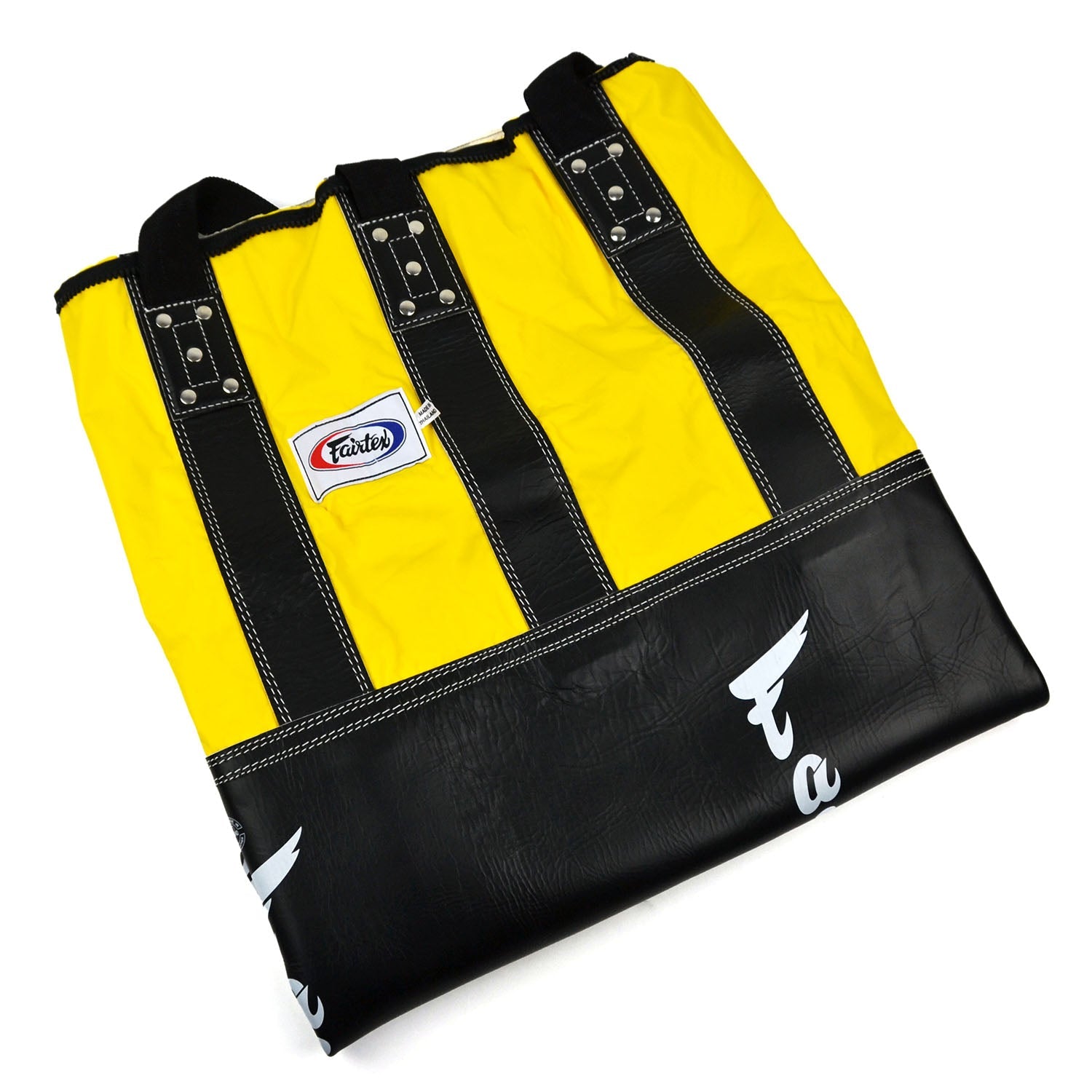 Fairtex HB3 Extra Large Leather Heavy Bag - Black-Yellow UN-FILLED