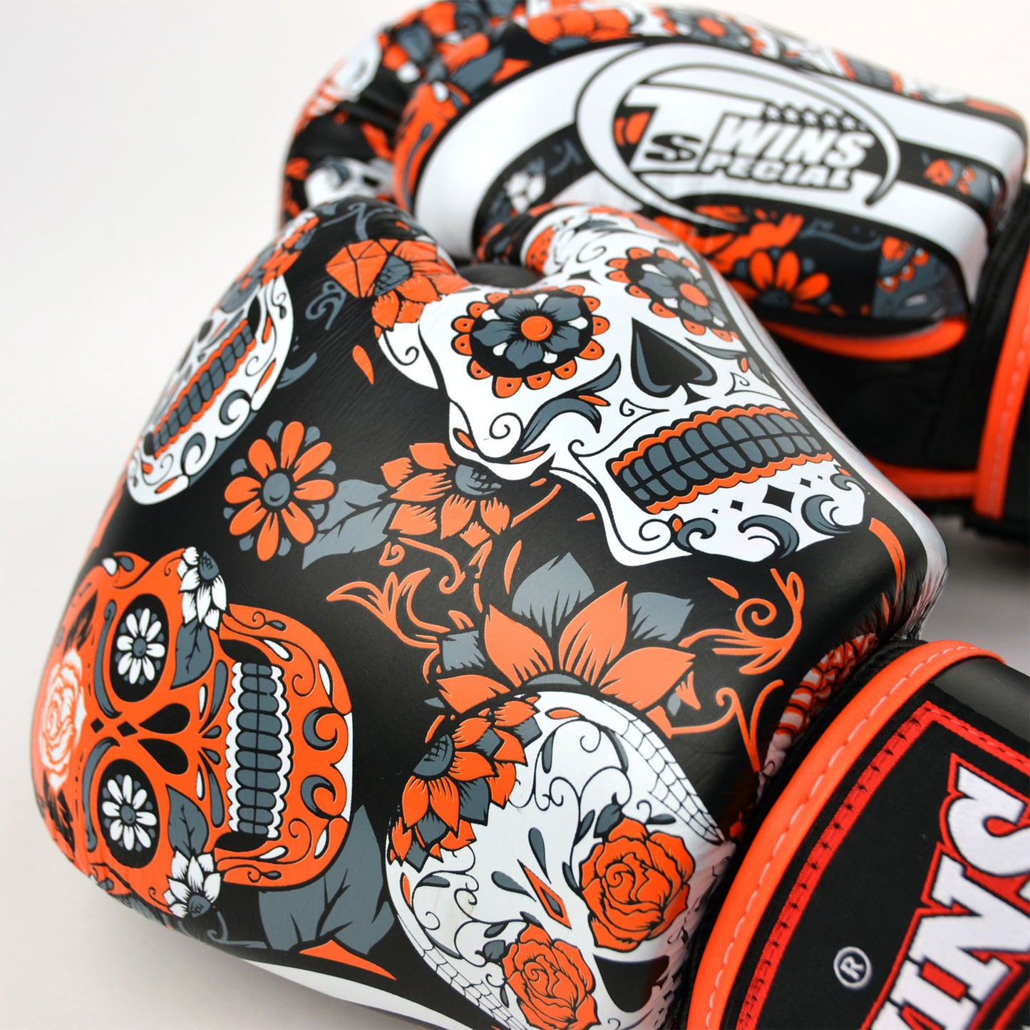 FBGVL3-53 Twins Orange Calaveras Boxing Gloves