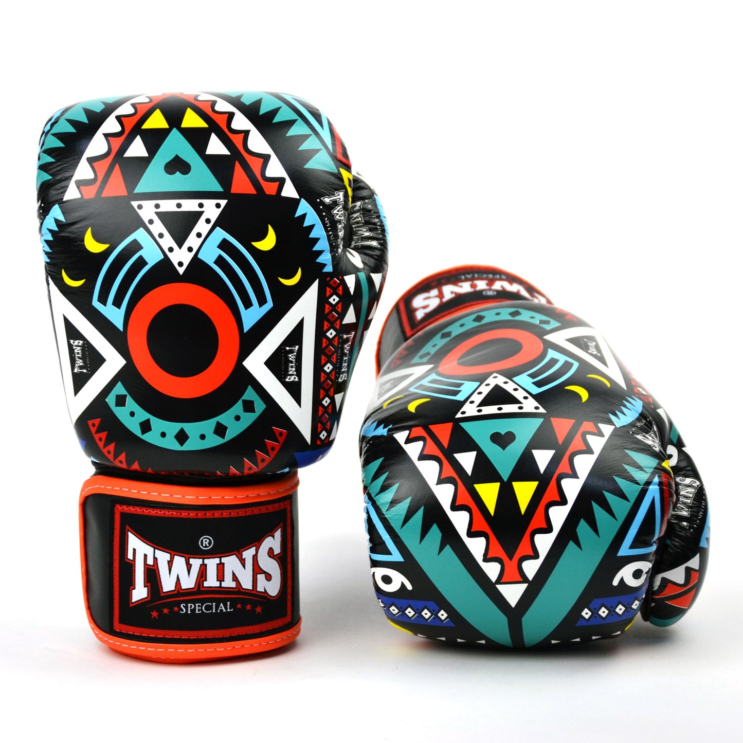 FBGVL3-57 Twins Orange Aztec Boxing Gloves