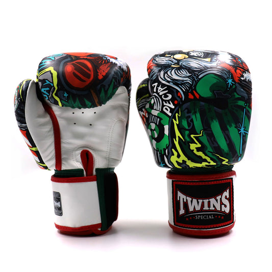 FBGVL3-64 Twins Festive Boxing Gloves White-Red