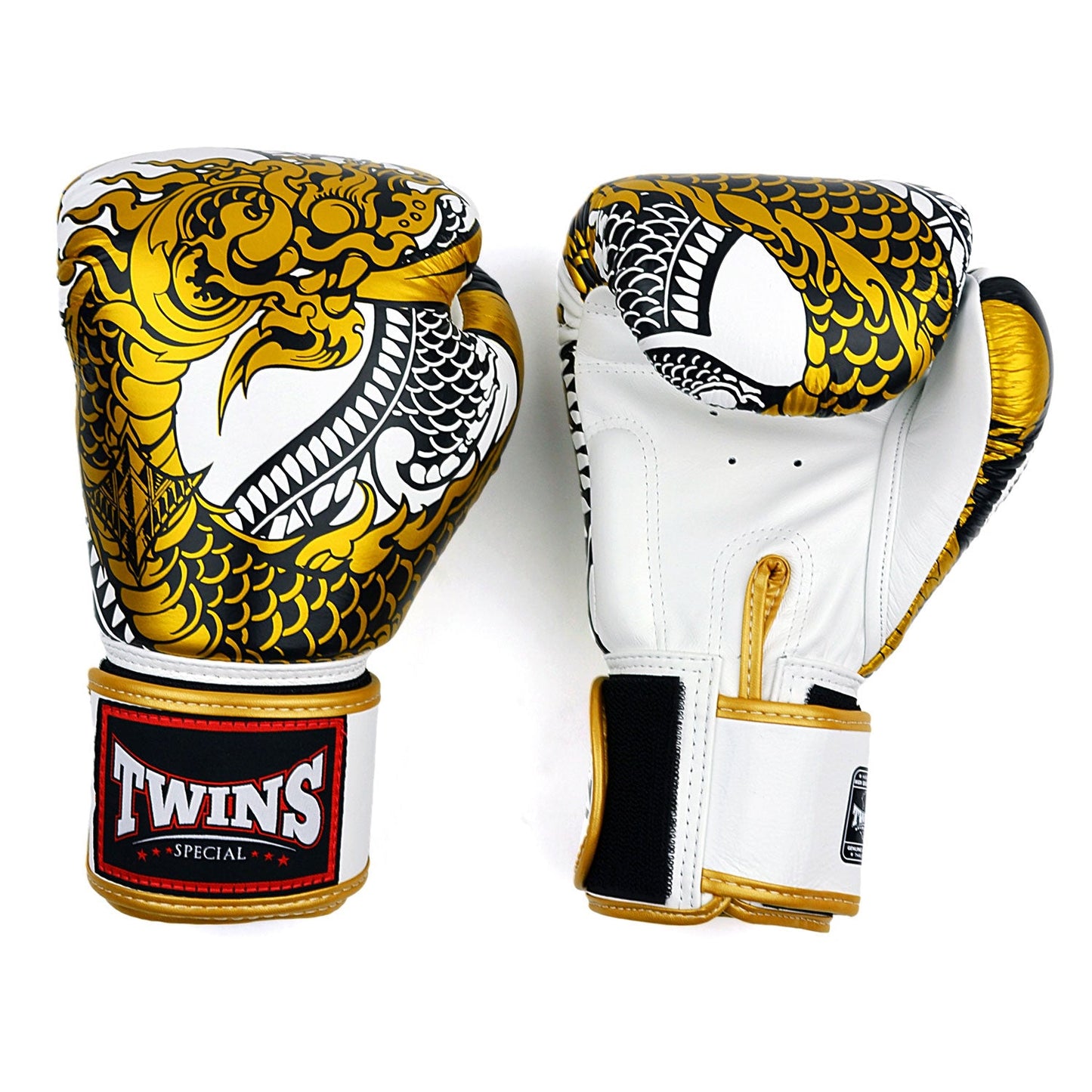 Twins Nagas Muay Thai Boxing Gloves White-Gold