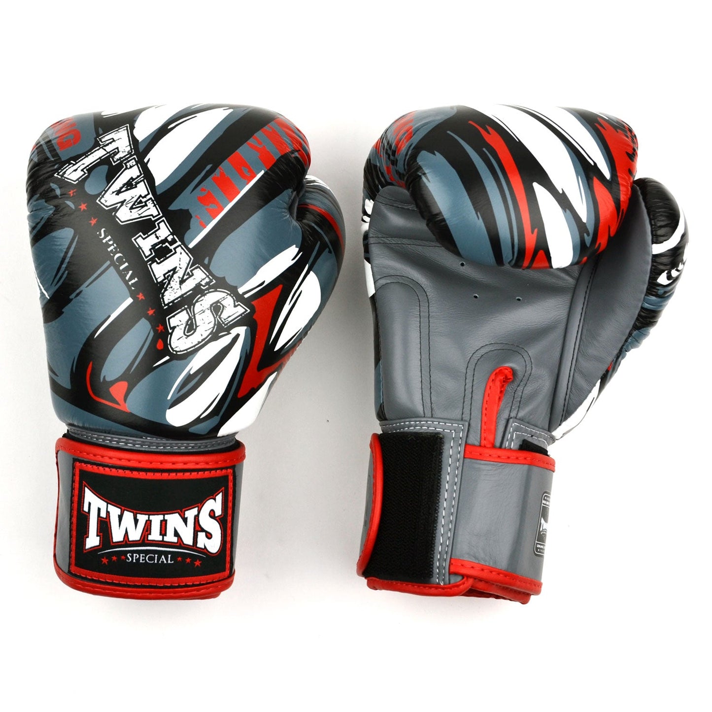 Twins Demon Muay Thai Boxing Gloves Grey-Red