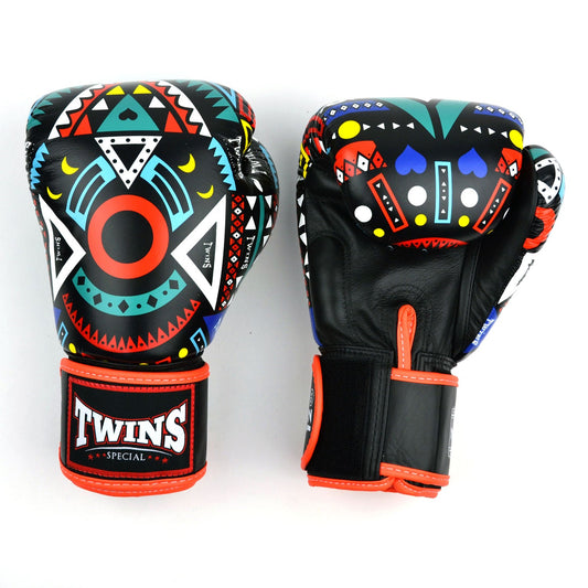 Twins Aztec Muay Thai Boxing Gloves Orange