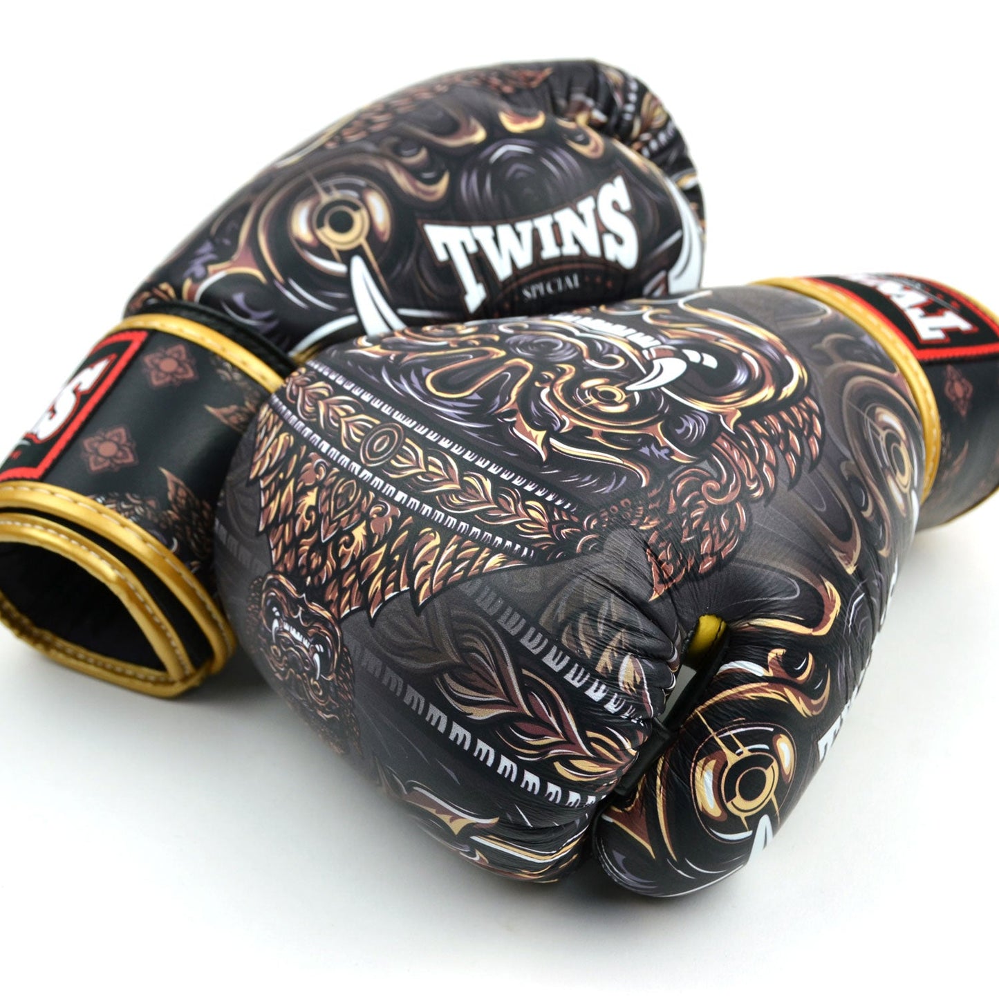 Twins Yakthai Muay Thai Boxing Gloves Black-Gold