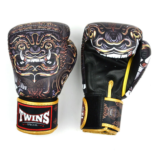 Twins Yakthai Muay Thai Boxing Gloves Black-Gold