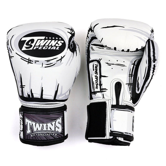 Twins Comic Muay Thai Boxing Gloves White