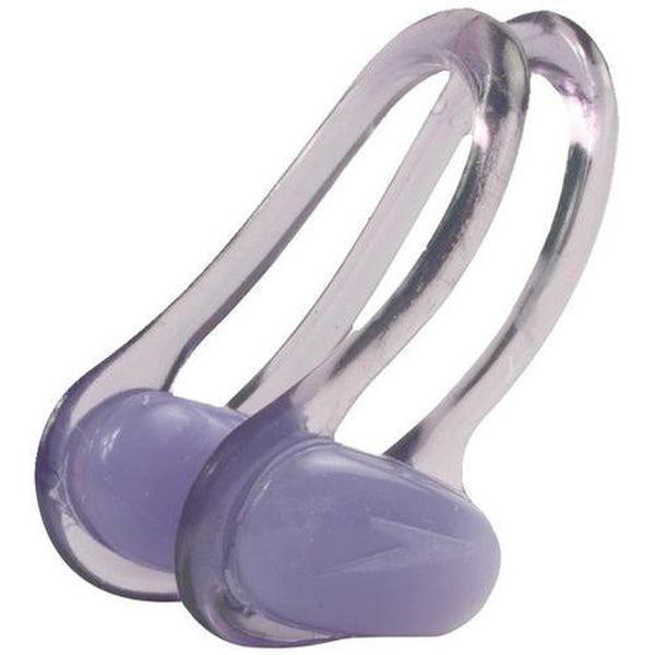 Speedo Universal Nose Clip, blue silicone swimming nose guard for comfortable water protection and leak prevention.