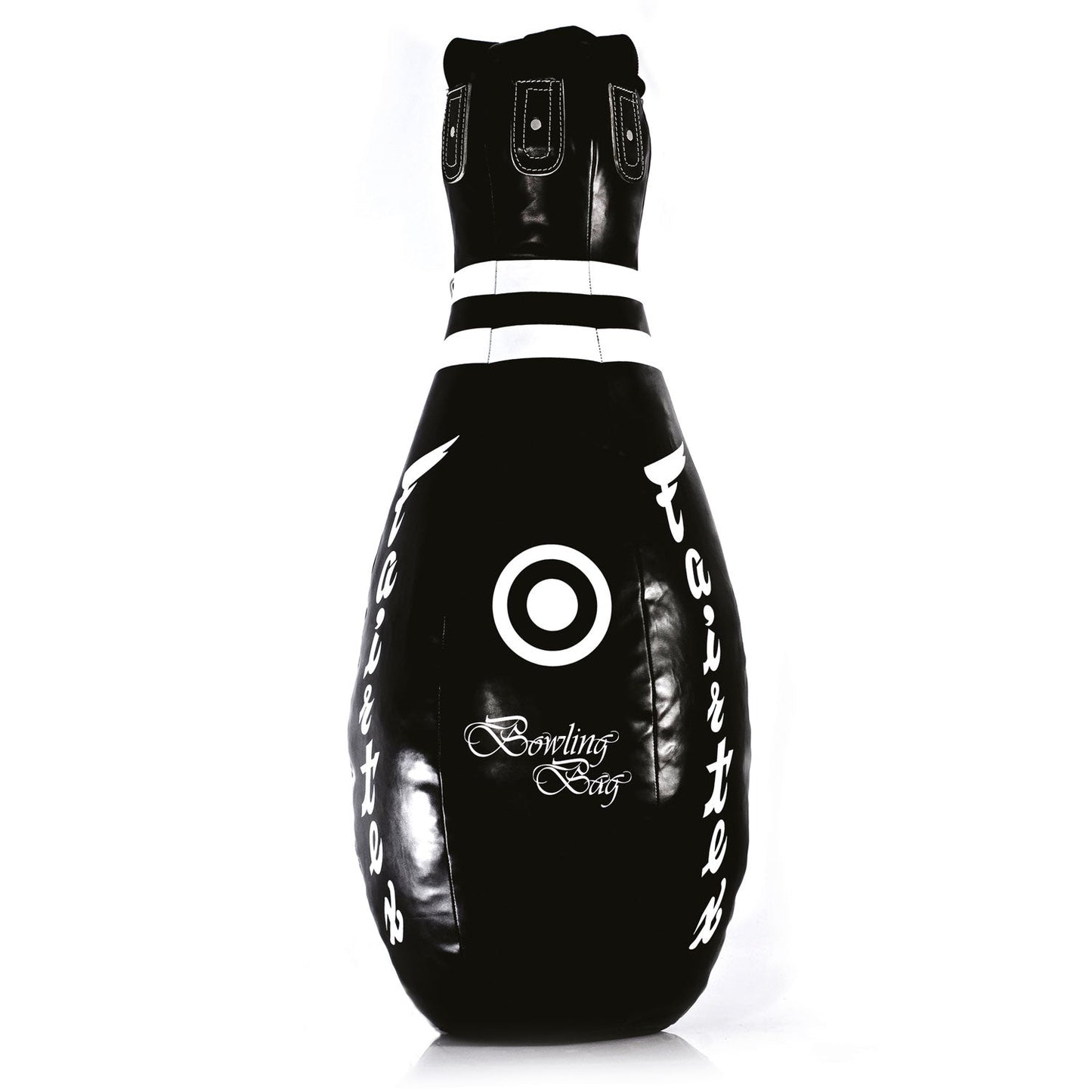 Unfilled Fairtex bowling bag in black with handles and shoulder strap, designed for sports and sporting goods storage.