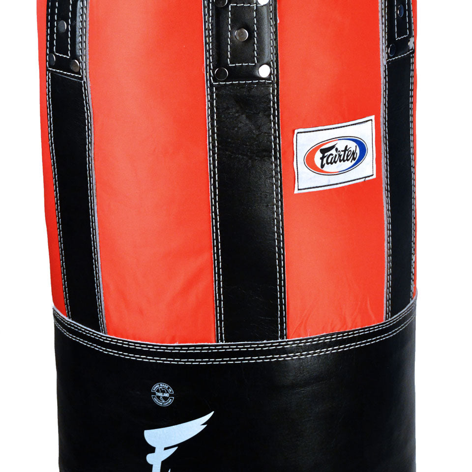 HB3 Fairtex Extra Large Leather Heavy Bag Black-Red (UN-FILLED)