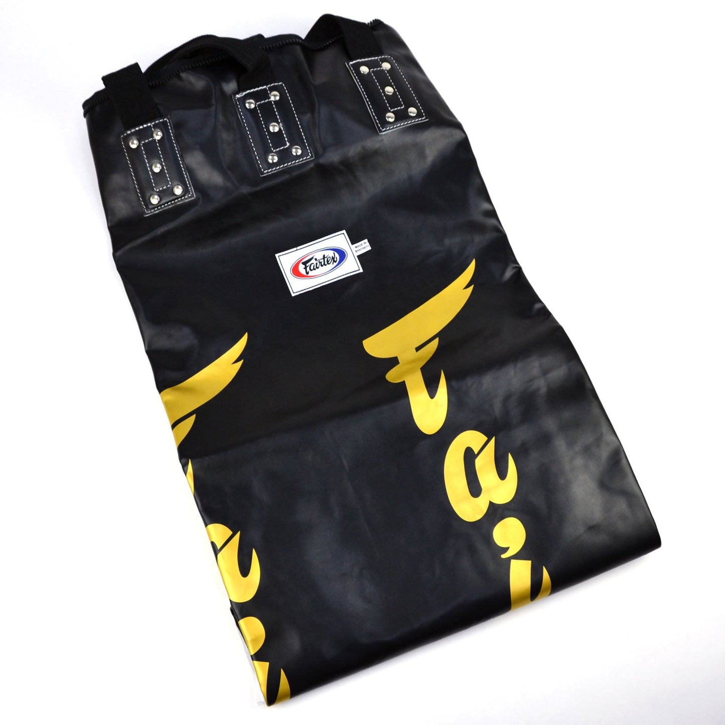 Fairtex 6ft Muay Thai Boxing Banana Bag Black-Gold (UN-FILLED)