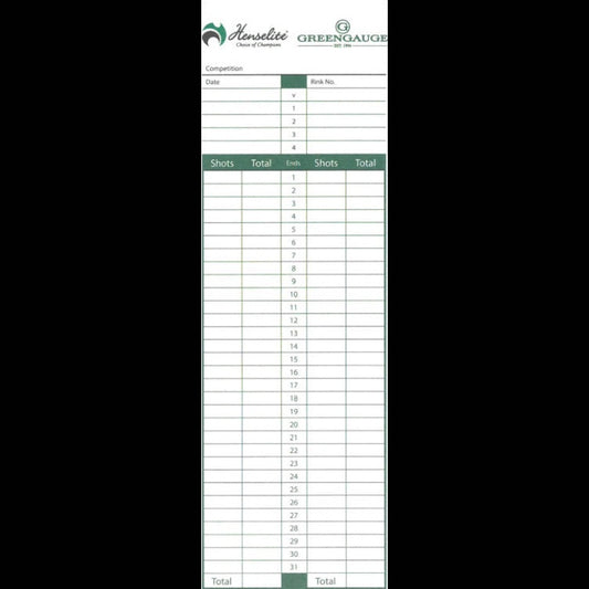 Henselite Bowls Score Cards (Pack Of 100)