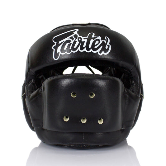 Fairtex Muay Thai Boxing Full Face Protector Headguard Black