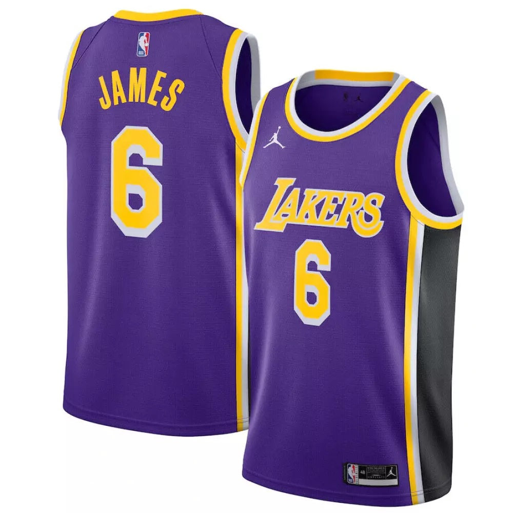 NBA Youth LA Lakers LeBron James 6 Nike Swingman Jersey Statement Edition