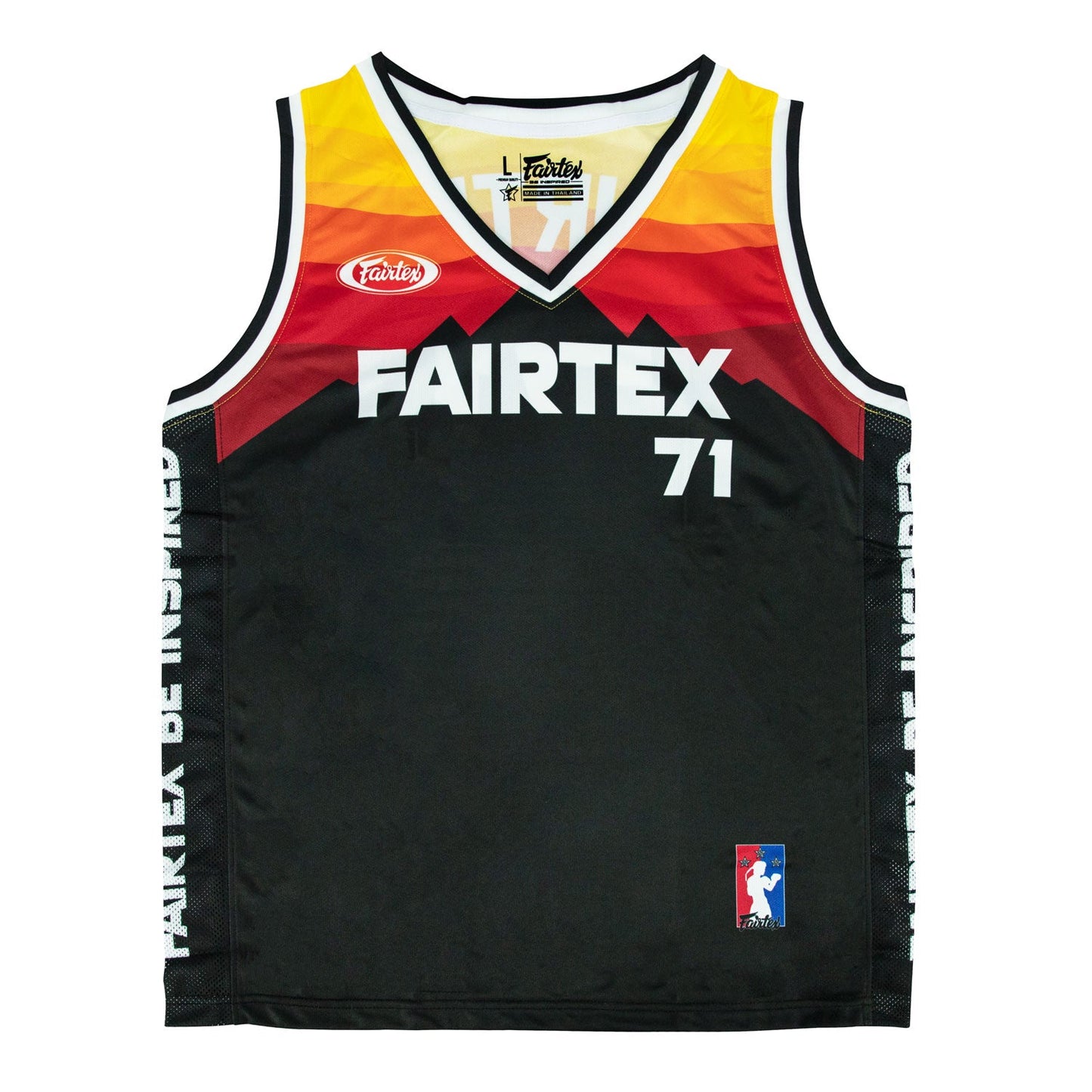 Fairtex Muay Thai Boxing Basketball Jersey Black-Orange