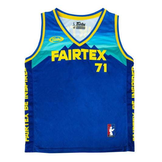 Fairtex Muay Thai Boxing Basketball Jersey Blue-Yellow