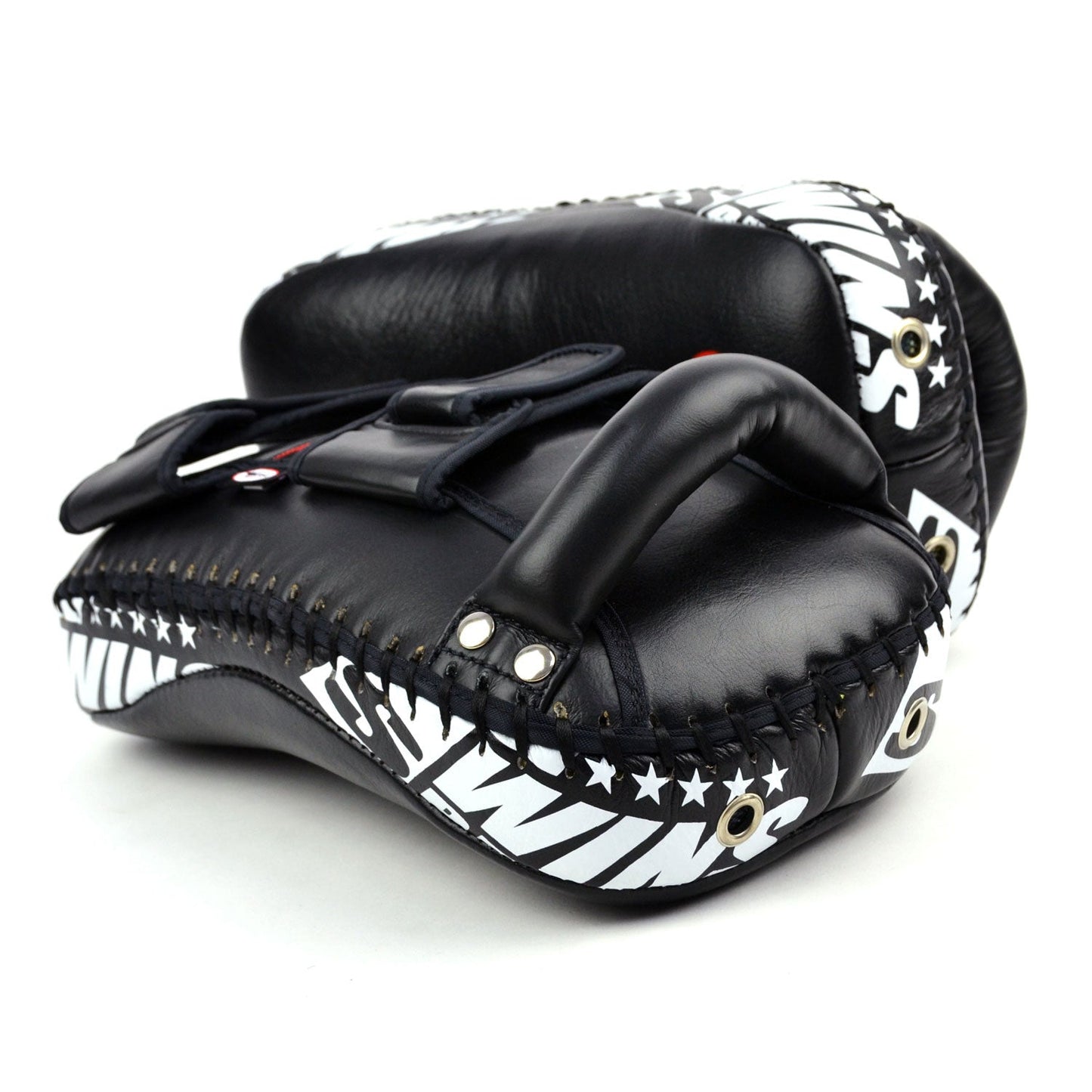 Twins Curved Leather Thai Kick Pads Black