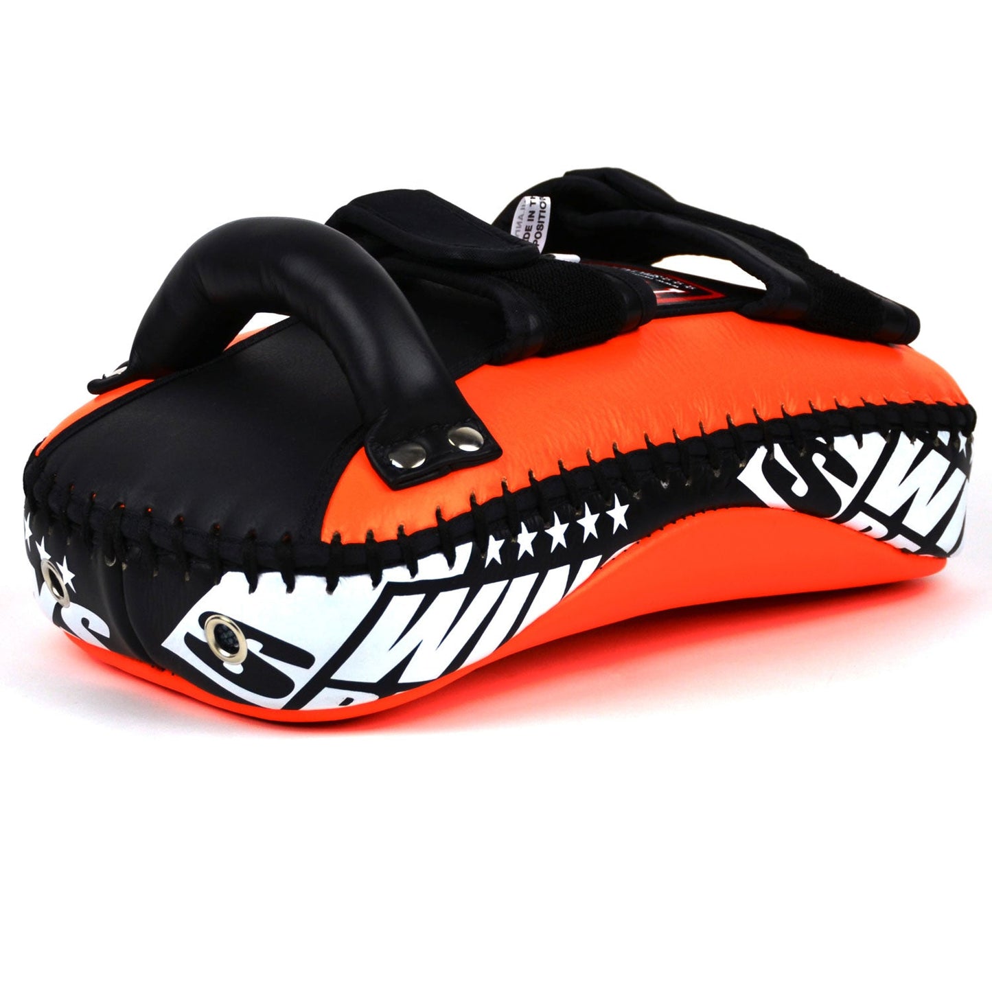 Twins Curved Leather Thai Kick Pads Orange-Black
