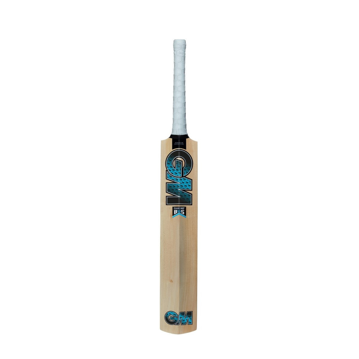 Back view of Gunn and Moore GM Diamond 101 Kashmir Willow cricket bat, showing the handle and blade design.