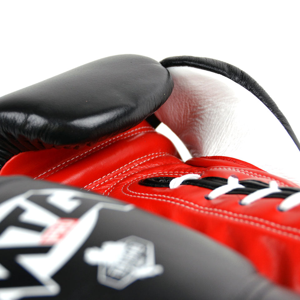 LG2 MTG Pro 3-Tone Black Lace-up Boxing Gloves