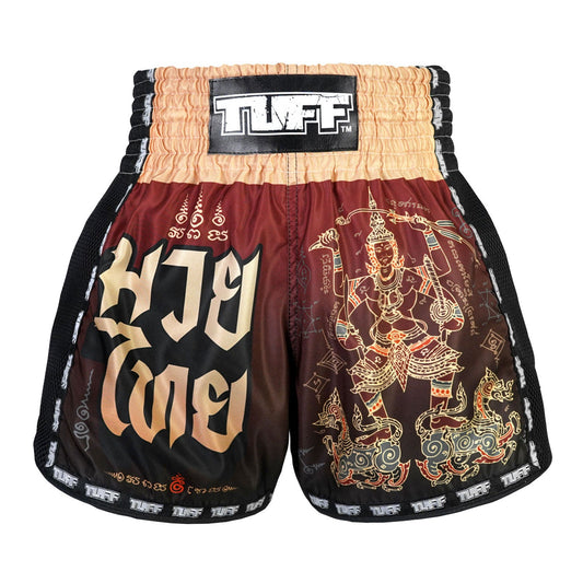 TUFF Muay Thai Boxing Shorts Retro Style Yant Narai Turning the Land