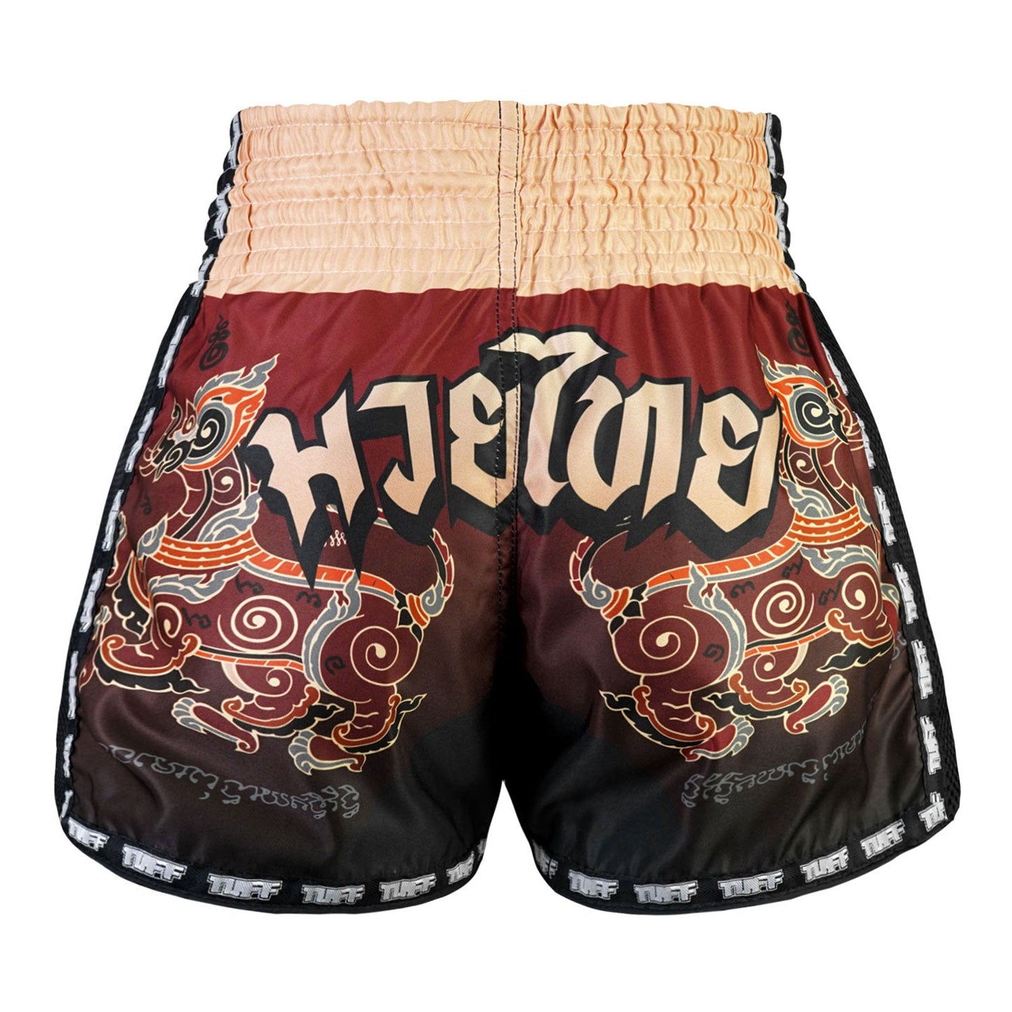 TUFF Muay Thai Boxing Shorts Retro Style Yant Narai Turning the Land