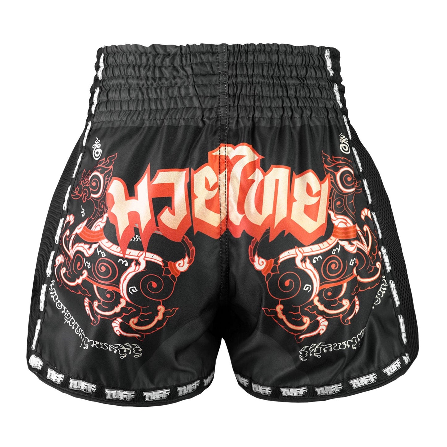 TUFF Muay Thai Boxing Shorts Retro Style Hanuman Flying Raising The Flag