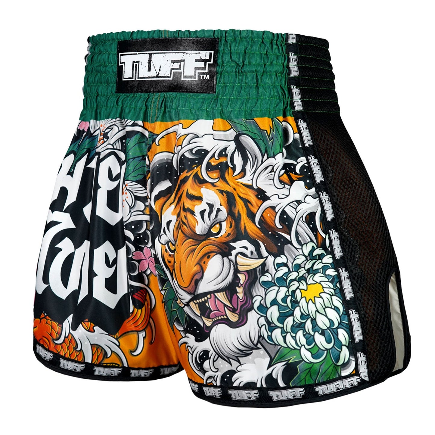 TUFF Muay Thai Boxing Shorts Retro Style Tora Mori to Kingyo