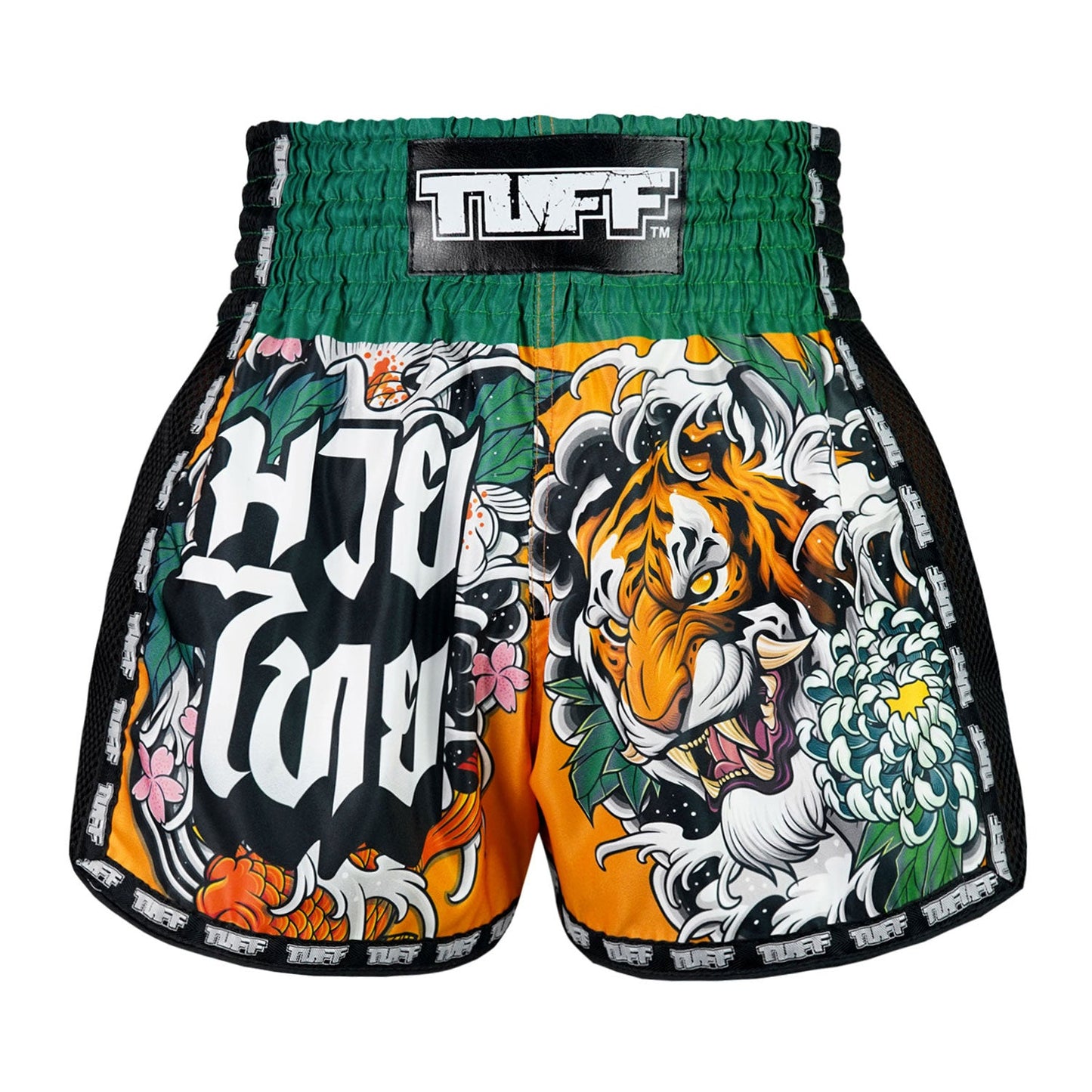 TUFF Muay Thai Boxing Shorts Retro Style Tora Mori to Kingyo