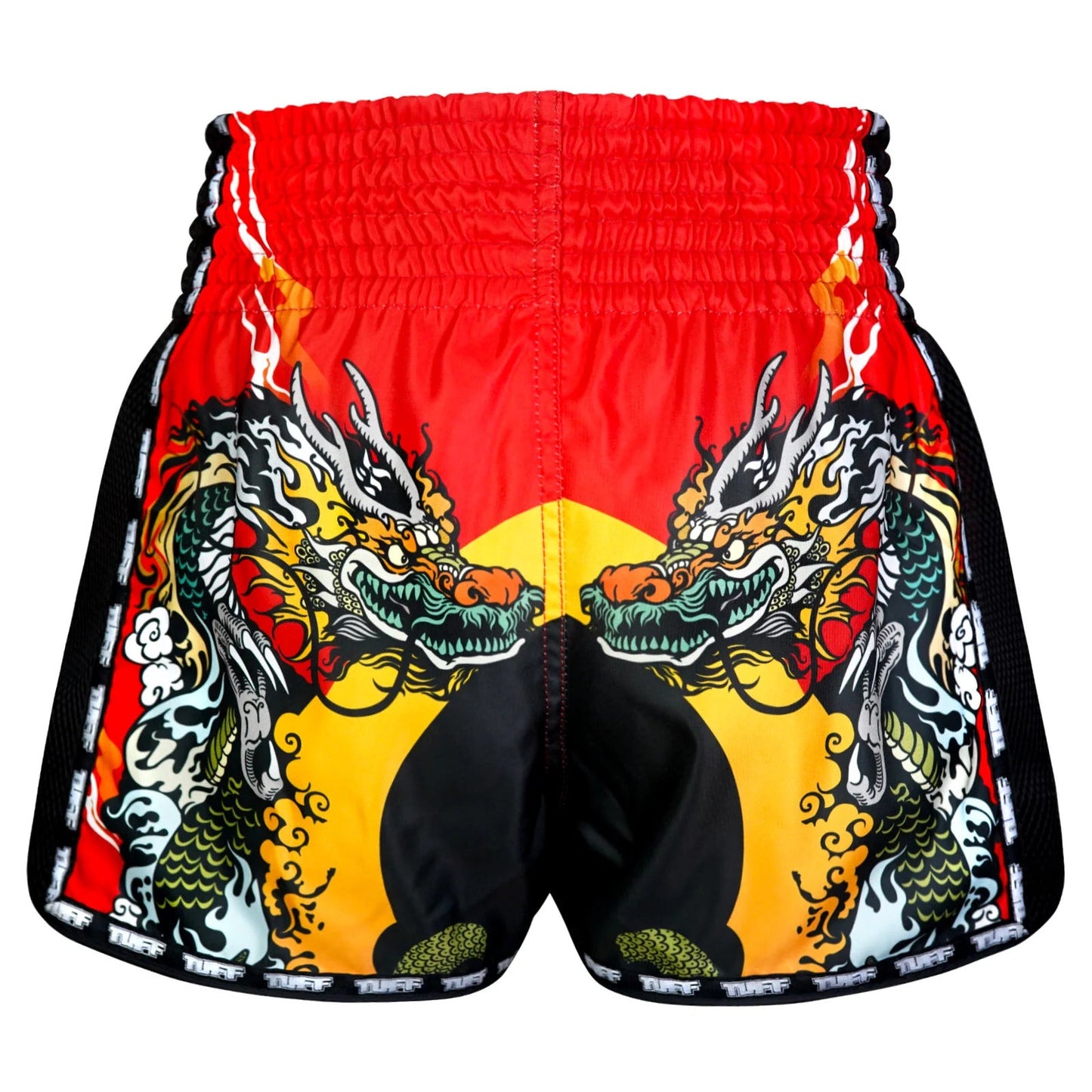 TUFF Muay Thai Boxing Shorts Retro Style Chinese Dragon and Tiger