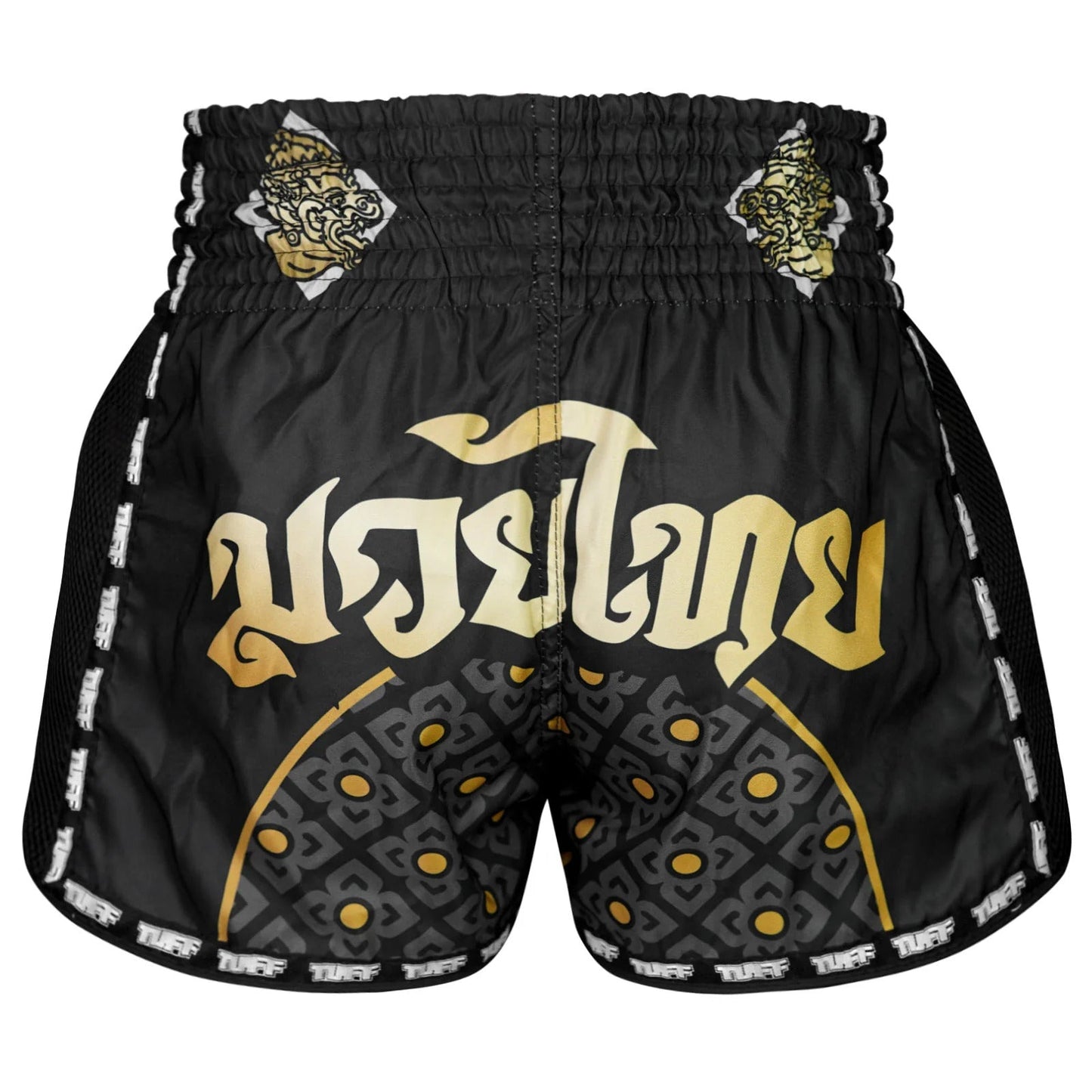 TUFF Muay Thai Boxing Shorts Retro Style Singha Yantra with War Flag