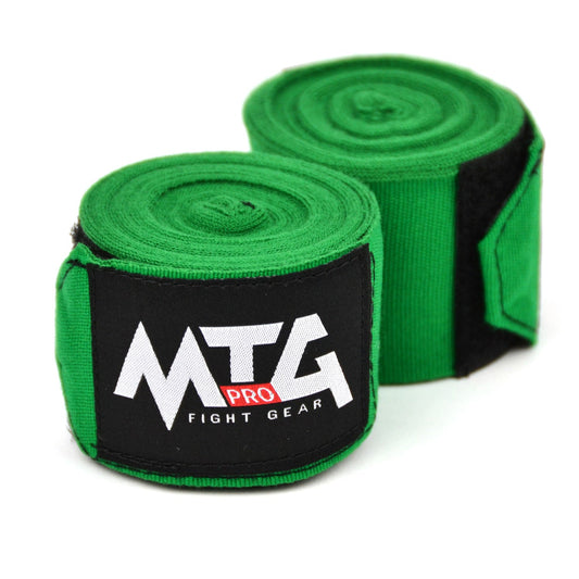 MTG Pro Muay Thai Boxing 5m Elasticated Handwraps Green