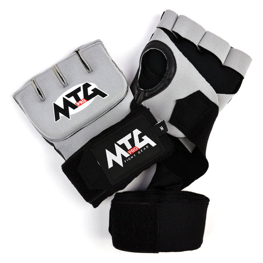 MTG Pro Muay Thai Boxing Grey-Black Gel Quick Wraps