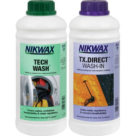 Nikwax Tech Wash/Tx Direct Wash-In Twin Pack 1.0 Litre