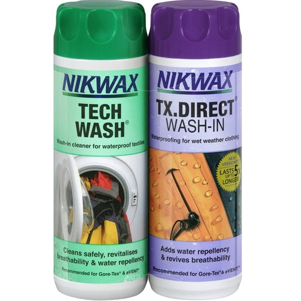 Nikwax Tech Wash/Tx Direct Wash-In Twin Pack 300Ml