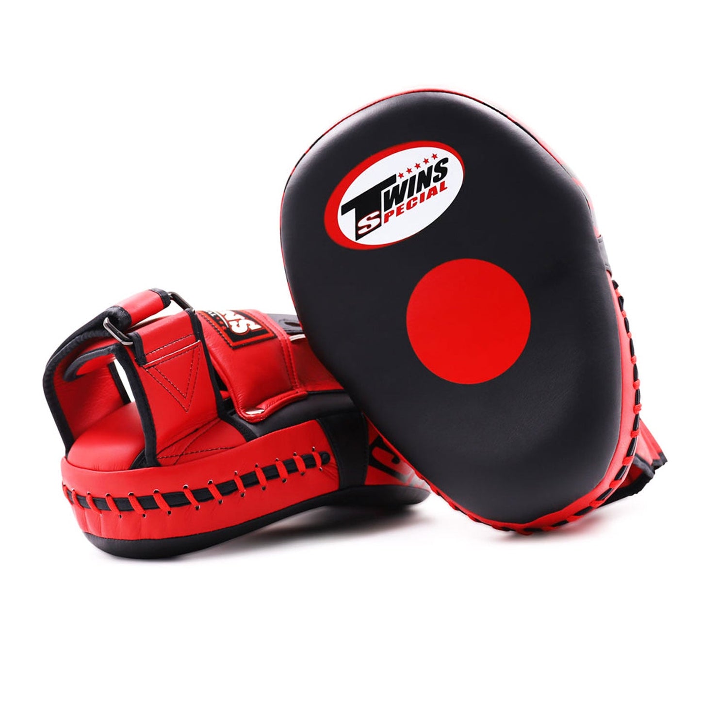 Twins Muay Thai Boxing Microfibre Focus Mitts Black-Red