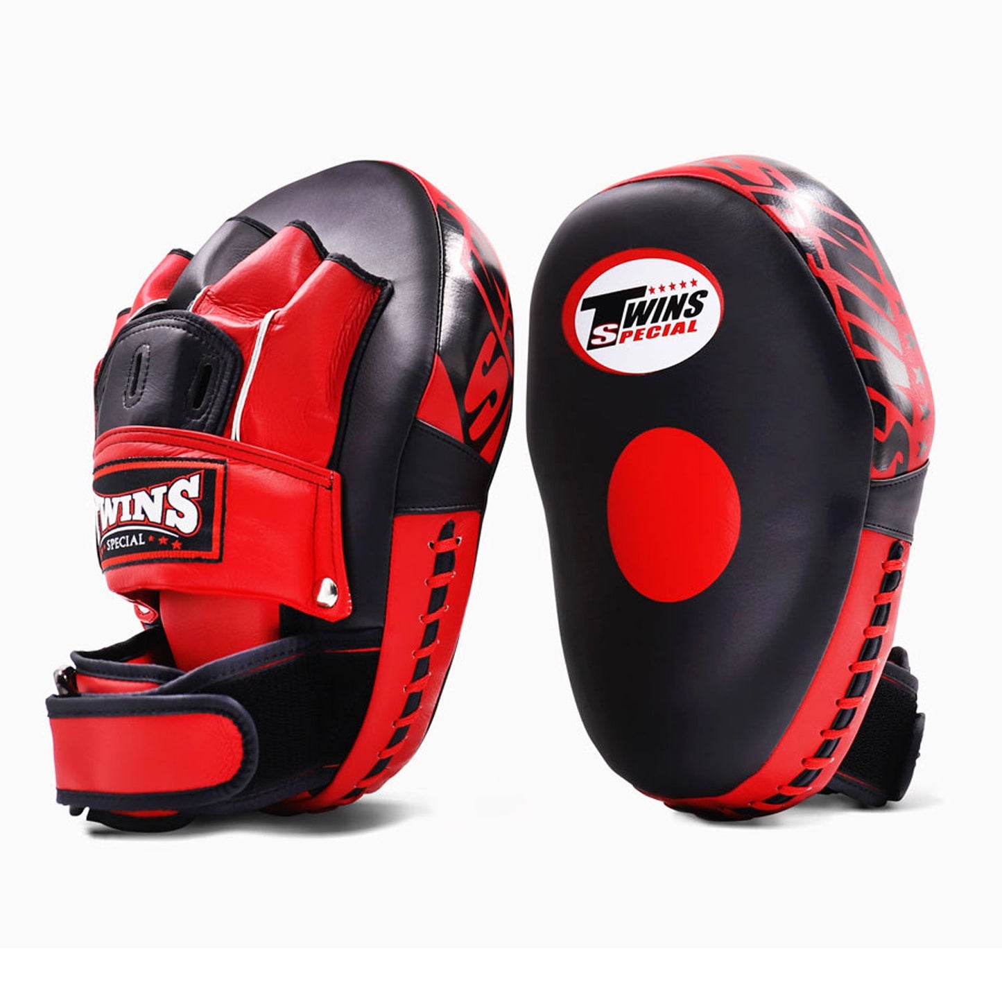 Twins Muay Thai Boxing Microfibre Focus Mitts Black-Red